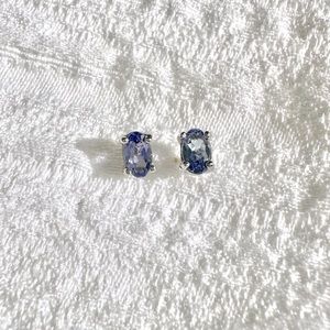 Tanzanite stud earrings with .925 sterling silver posts